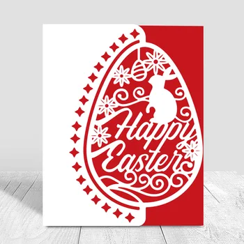 Happy Easter Egg Bunny Frontieră card de Tăiere Moare Matrita Pentru DIY Scrapbooking Decorative Relief Artizanat Mor de Tăiere Șablon Imagine 2