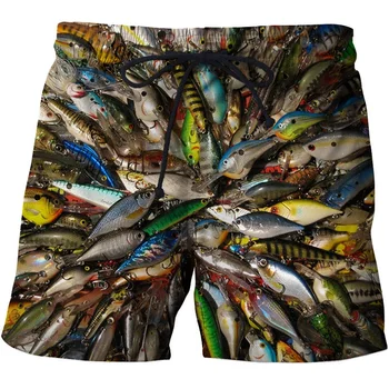 hombre 2022 vara barbati pește-print pantaloni scurți de plajă 3D imprimate de moda pantaloni scurți pentru bărbați de fitness pantaloni Asiatice marimea s-6xl Imagine 2