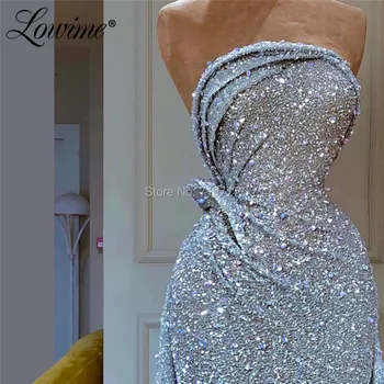 Islamic Cristale Rochii De Seara Lungi Vestido De Festa 2020 Couture Sclipici Dubai Strapless Rochie De Bal Rochie De Petrecere Kaftans Imagine 2