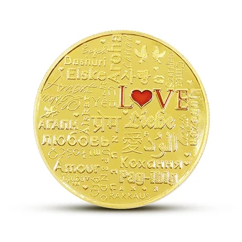 Iubesc Cuvântul Monedă Ziua Îndrăgostiților Romantic Cadou Creativ Totem Phoenix Suvenir Insigna Imagine 2