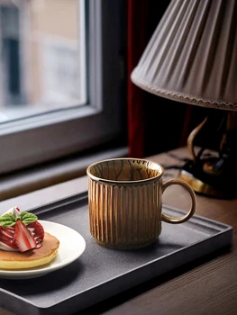 Japonia Scurtă Stil Handmade Retro Ceramice, Cani de Cafea Cu Maner 2 Culori 300ML 320ML Drinkware Ceramica Lapte Cesti de Ceai Imagine 2