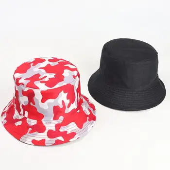 LDSLYJR Bumbac Camuflaj Imprimare Găleată Pălărie Pescar Călătorie în aer liber Pălărie de Soare Capac Pălării pentru Bărbați și 30 de Femei Imagine 2