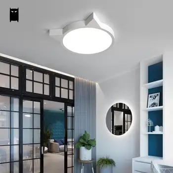 LED Alb de Fier Negru Acrilic Cat Tavan corp de iluminat Modern Nordic Simplu Creativ Plafon Montate pe Suprafață Lampă de Design Dormitor Imagine 2