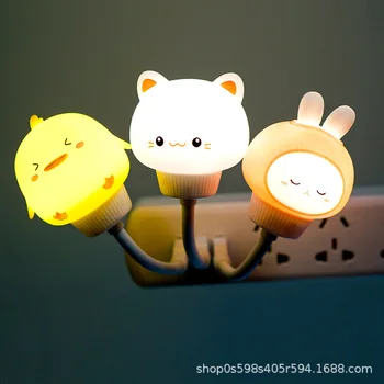 LED Copiii USB Lumina de Noapte de Desene animate Drăguț Cadou de Control de la Distanță Pentru Copilul Dormitor Copil Crește Lactație Decor Lampă de Noptieră Imagine 2
