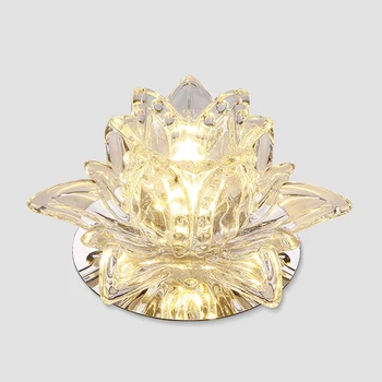 Led-uri colorate Lotus de Cristal Candelabru Tavan Lumina Spot luminos pentru Coridoare, Balcoane, Holuri de Creație Plafonnier corp de Iluminat