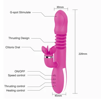 Lins Încălzire telescopic Vibrator sex Feminin Rotație Limba Vibrator Stimulator Clitoris G-spot Vibrator Adult Jucarii Sexuale pentru Femei Imagine 2