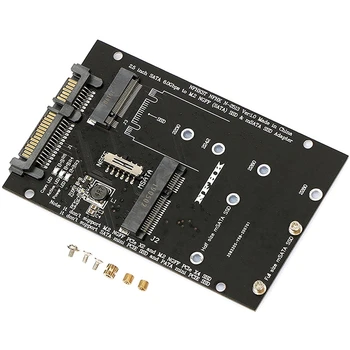 M. 2 unitati solid state MSATA SSD 2,5 Inch SATA 6.0 Gbps 2 In 1 Adaptor Converter Suport pentru Card PC, Laptop Hard Disk Diagrama Imagine 2