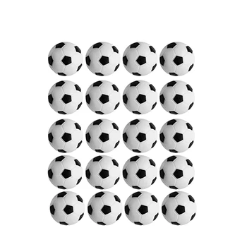Masa de Fotbal Fotbal Joc de Fotbal de Masă Mașină Plastic Accesorii Pachet De 20 (Negru & Alb, 32Mm/1.26 Inch)