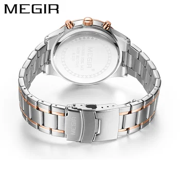 MEGIR din Oțel Inoxidabil rezistent la apa Încheietura Ceas pentru Bărbați Luminos Cronograf Afaceri Cuarț Ceasuri Barbati Ceas Masculin Reloj Hombre Imagine 2