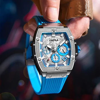 Mens Ceas de Lux din Oțel Inoxidabil, Silicon ONOLA Apa Rezista Sport rezistent la apa de Afaceri de Moda de Brand de Top Ceas de mână pentru Bărbați