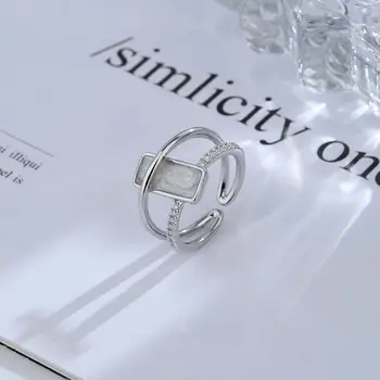 Minimalist Dublu Strat Imitație Shell Geometrice Cupru Knuckle Ring Inel Stil Coreean Inel Inele Deschis