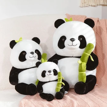 Minunat 25/50CM Panda cu Muguri de Bambus Jucarii de Plus Moale de Desene animate de Animale Urs Panda de Pluș Baby Doll Clasic Copii Cadou de Ziua de nastere