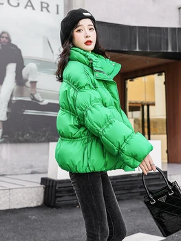 Moda Coreeană Femei De Iarnă În Jos Jacheta Hanorac Cu Glugă Jos Haine De Culoare Solidă Scurt Puffer Moale Doamnelor Casual Cald Uza O32 Imagine 2
