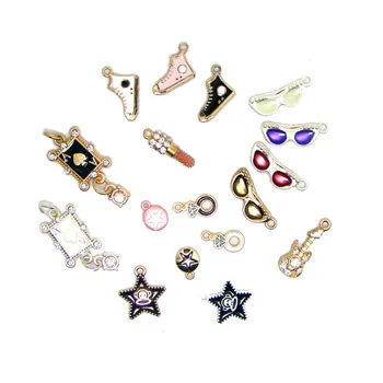 Moda cristale partidul decor serie de mini pandantiv farmece DIY colier bratara ornament colecție de bijuterii accesorii 8pcs