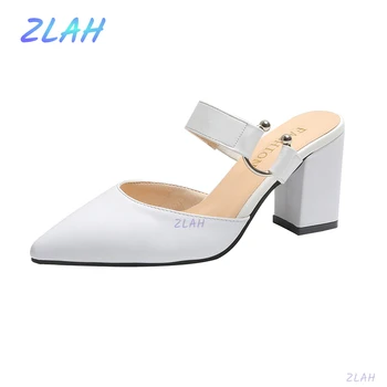Moda pentru Femei Papuci Zlah Sandale Pantofi de damă cu Toc Înalt Pantofi de Partid Vara Sandale cu Toc Catâri Femei Papuci