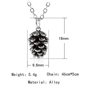 Moda Simplu Lanț Colier Pentru Femei Fata De Nuci De Pin Planta Specimen Pandantiv Din Metal Cravată Ghindă Pinecone Accesorii Bijuterii