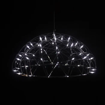 Modern Pandantiv cu LED-uri Lumini de Artificii Pandantiv Lampă Domul din Oțel Inoxidabil Restaurant Living Loft Magazine Lampa 110-240V D60cm Imagine 2