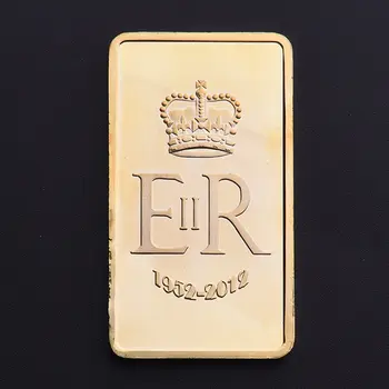 Monedă de aur de colectare Regina Elisabeta a II-a Placat cu Metal Comemorative De Colectare cu Senior cutie de cadou monedă comemorativă