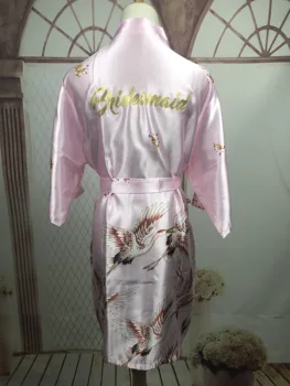 Mătase De Onoare Mireasa Halat De Domnișoară De Onoare Halat Mama De Haine Pentru Femei Din Satin De Nunta Kimono Cămașă De Noapte Sexy Rochie De Femeie Halat De Baie Imagine 2