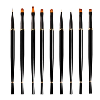 Nail Art Brush Set 9 BUC Sfaturi Constructor Perie Cu Cap de Frumusete Pictura Pen Instrumente de Manichiură Pentru Unghii Artist de Unghii Accesorios -VL16 Imagine 2