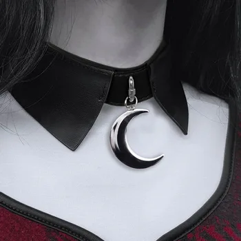 Negru Gotic Luna Cravată Neacklace Vrăjitoare Dark Metal Punk Rock