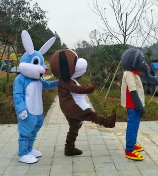 New Adult Cel Mai Bun De Vânzare Cute Easter Bunny Iepure Mascota Costum De Crăciun Rochie Fancy Mascota Costum De Halloween Imagine 2