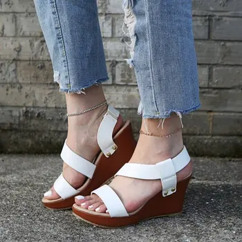 Noi 2022 Moda de Vara Femei Sandale Wedge Sandale cu Platforma Doamnelor Alunecare pe Pantofi cu Toc inalt, sandale Casual, de sex Feminin Încălțăminte Imagine 2