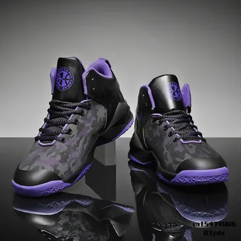 Noi 2022 Negru Violet Original Baschet Pantofi Barbati Outdoor Trend Baschet Adidasi Sport De Înaltă Calitate Pentru Bărbați Pantofi De Formare Imagine 2