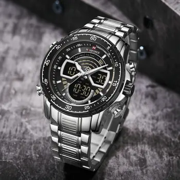 NOI Relogio Masculino Mens Ceasuri NAVIFORCE Top Brand de Lux Cuarț Ceas pentru Bărbați Militar Timp Dual Analog Digital cu LED-uri Ceas de mână