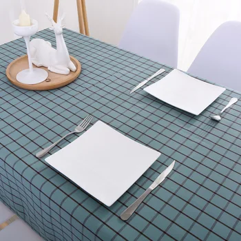 Nordic carouri albastru masă masă masă groasă de pânză dreptunghiulară cafenea ceai restaurant