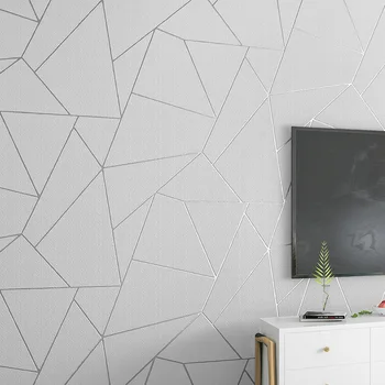 Nordic Populare 3D Geometrice Abstracte Rola Tapet pentru Camera de Dormitor Living Home Decor în Relief de Hârtie de Perete Gri-Bej Alb
