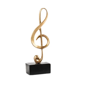 Notemusical Rășină Sculptura Ornament De Crăciun Statuie Ornamentscharm Instrument Desktop Aur Masă Figurine Sculpturi