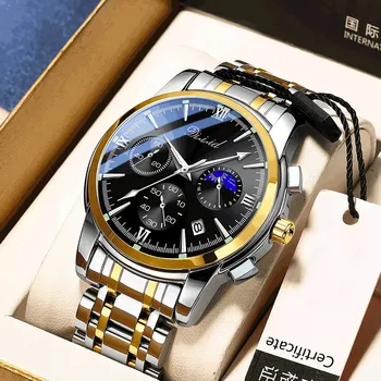 Noua Moda Cuarț Ceas Barbati Top Brand de Lux OMUL de Ceas Multifuncțional Ceas curea din Otel Casual Sport ceasuri reloj hombre