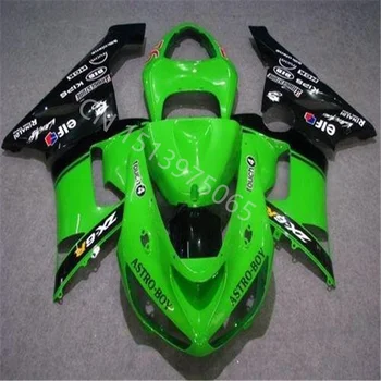 Noua Moda de Plastic Carenaj kituri pentru Kawasaki Ninja ZX6R 2005 2006 verde negru de turnare prin Injecție ZX6R 2005 - 2006 set carenaj