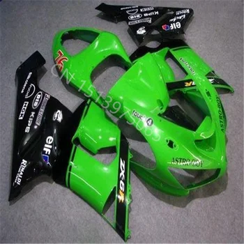 Noua Moda de Plastic Carenaj kituri pentru Kawasaki Ninja ZX6R 2005 2006 verde negru de turnare prin Injecție ZX6R 2005 - 2006 set carenaj Imagine 2