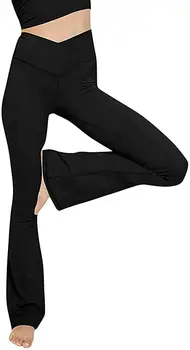Noul Largi Picior Pantaloni Sport Femei Talie Mare Întindere Bandaj Flare Pantaloni Largi Picior de Dans Pantaloni de Yoga Pantaloni Lungi S-2XL Sport Uzura