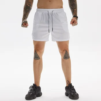 noul sport pantaloni scurți pentru bărbați antrenament de fitness pantaloni scurți de vară de oameni mai sus de genunchi, pantaloni scurți uscare rapidă plaja pantaloni scurți Imagine 2