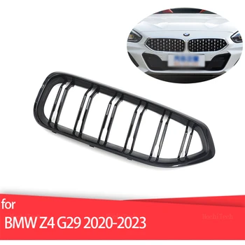 O Pereche Masina Grătar Grila Fata Rinichi Lucioasă 2 Linie Dublă Slat Pentru BMW Z4 2019 - 2024 G29 Roadster M40i sDrive 25i