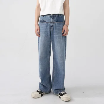 oamenii vrac casual straight blugi denim pantaloni sex masculin moda streetwear epocă blugi largi picior pantaloni pantaloni