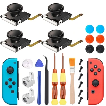 Oferte de Top (4 Pack) 3D Analog Stick Kit de Reparare pentru Nintendo Comutator Bucurie Con cu Catarame din Metal/Surubelnita/Thumbstick Grip Imagine 2