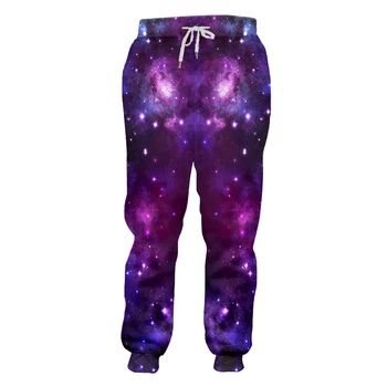 OGKB Casual pantaloni de Trening Cool Print Violet Galaxy Spațiu 3d Sudoare Pantaloni Joggers Pentru Bărbați/femei Antrenament de Fitness Elastic Haren Pantaloni Imagine 2