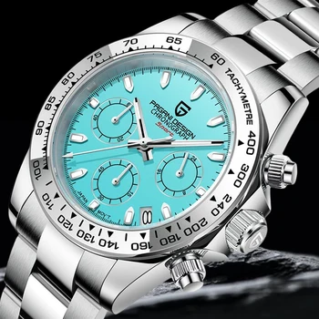 PAGANI DESIGN Nou Oțel Inoxidabil Bezel Bărbați Cuarț ceasuri de mana de Lux Safir de Sticlă Cronograf VK63 Ceas Barbati reloj hombre