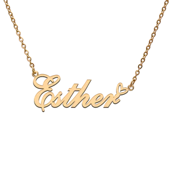 Personalizate personalizate Numele Coliere pentru Esther Mai buni Prieteni Ziua de Crăciun Mama de Zile de Bijuterii Cadouri