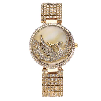Phoenix Ceasuri pentru Femei de Aur 18K din Oțel Inoxidabil Curea CZ Pavate Cuarț Ceas de mână pentru Femei Brand Impermeabil Ceas Bijuterii
