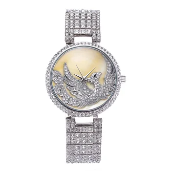 Phoenix Ceasuri pentru Femei de Aur 18K din Oțel Inoxidabil Curea CZ Pavate Cuarț Ceas de mână pentru Femei Brand Impermeabil Ceas Bijuterii Imagine 2