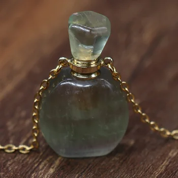 Piatra naturala Sticla de Parfum Colier Semi-Pretioase Pandantiv Farmece Pentru Femei Elegante Dragoste Romantic Cadou de 60 CM Imagine 2