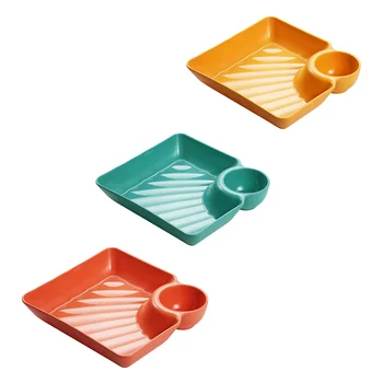 Placa Sushi De Servire Tavă Tavă De Porțelan Găluște Baie Feluri De Mâncare Japoneză Gustare Farfurie Aperitiv Chip Sos Ceramice Împărțit Tort Imagine 2