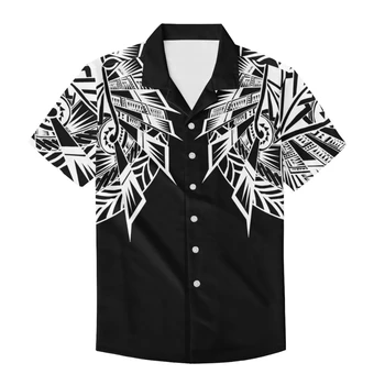 Plus Dimensiune Bărbați Polineziene Cămașă Hawaiană Liber Casual, de Înaltă Calitate Jachetă Stil Plajă Supradimensionat Tricou Maneci Scurte S-5XL