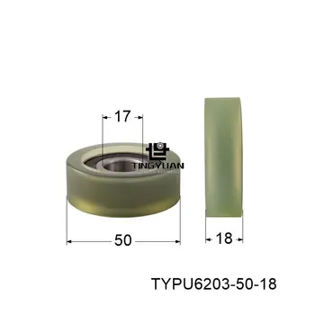 Poliuretan Role TYPU6203-50-18mm Tip Plat ID17 OD50 TPU Transparent 1buc roti Role Fulie Cu 304 Șuruburi de Ghidare a Roții
