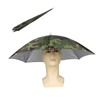Portabil Ploaie Umbrelă, Pălărie Verde De Armata Pliabil Exterior Parasolar Rezistent La Apa Camping Pescuit, Articole Pentru Acoperirea Capului Capac Plajă Cap Pălării